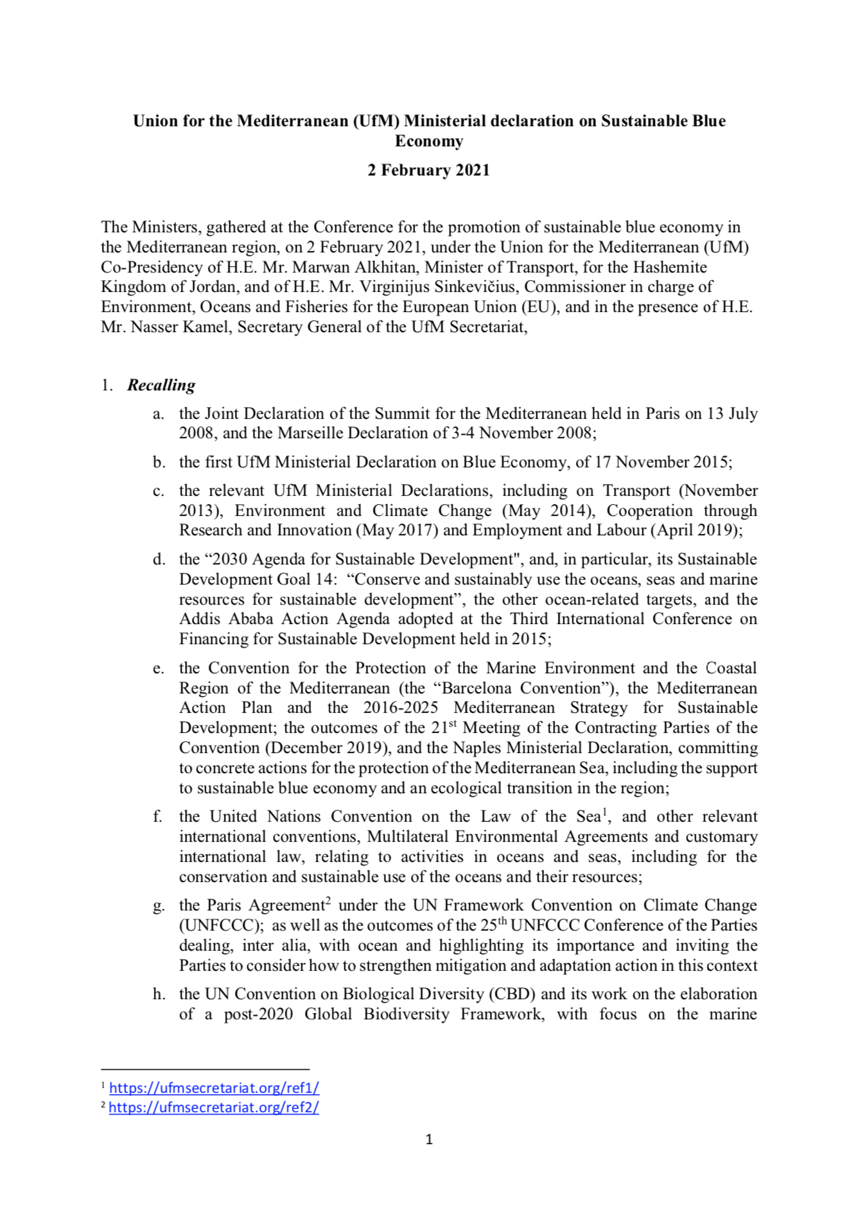 SEALINES feasibility study
